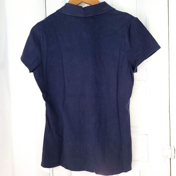 Tommy Hilfiger Navy Blue Shirt Sleeve Fitted Collar 3/4 Button Polo Shirt Sz L - Picture 4 of 10